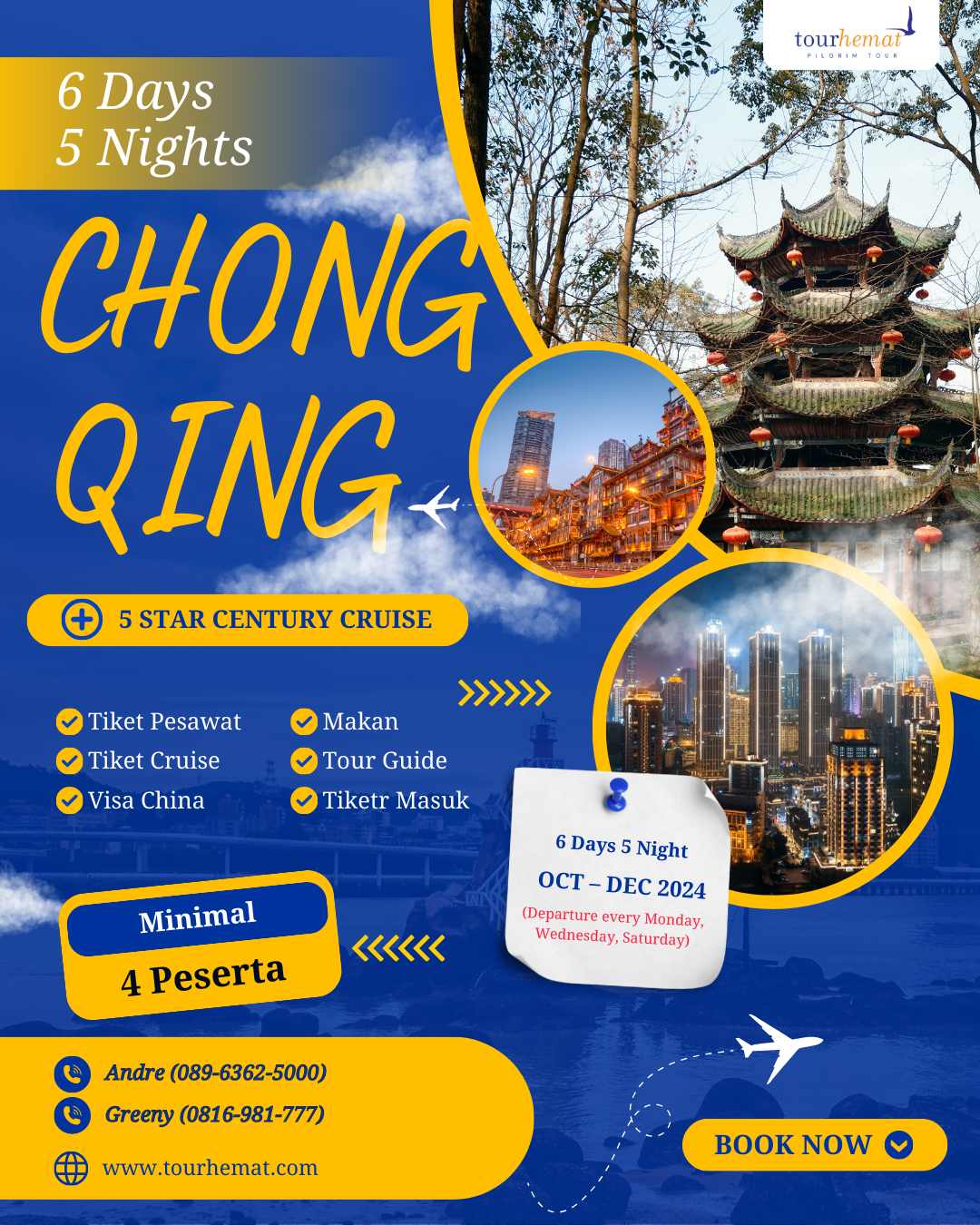 6 Days Chongqing + 5 Star Century Cruise